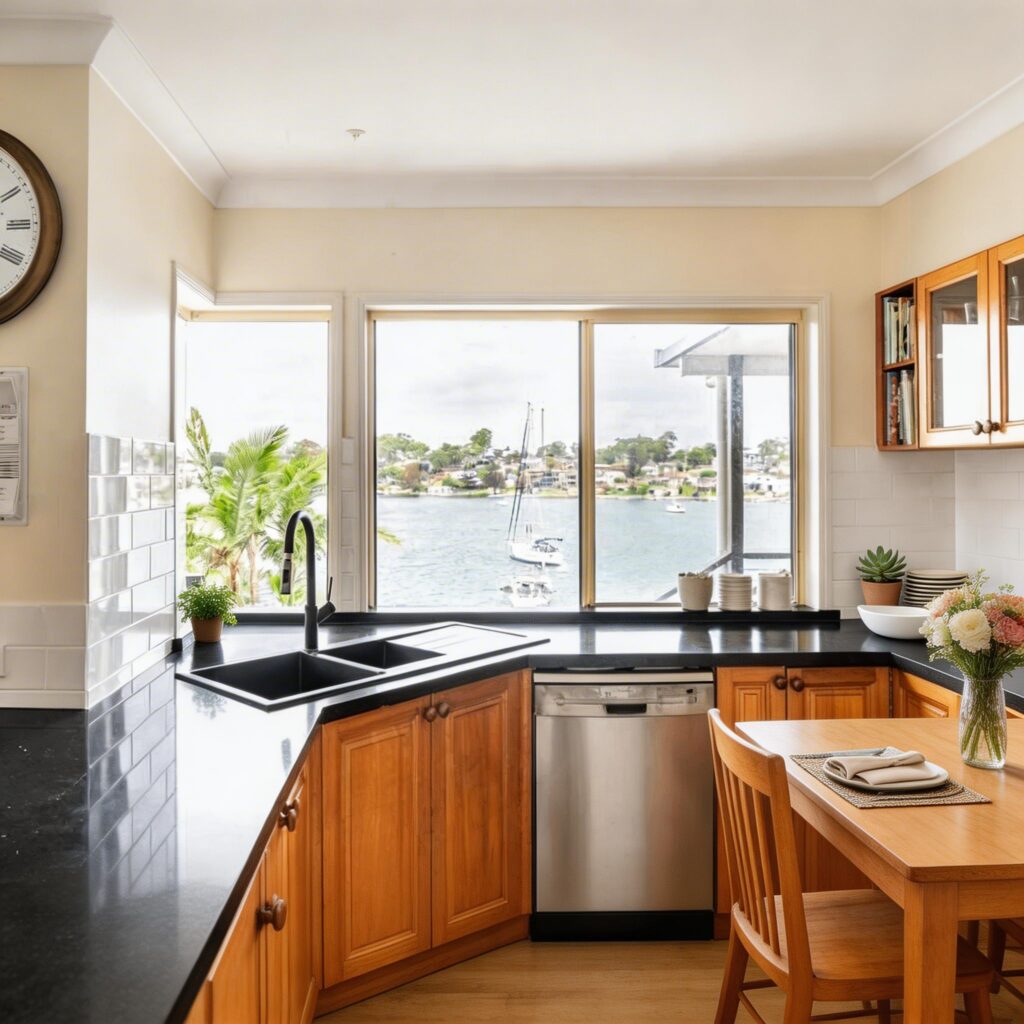 Main Kitchen With Lake Views